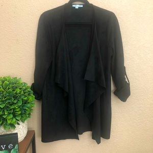 Faux suede black blazer, size medium.